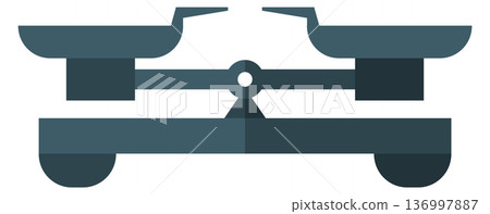 Weight comparison tool. Mechanical scales black icon Weight comparison tool. Mechanical scales black icon 136997887