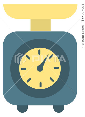 Food scales color icon. Household weight measure 136997904