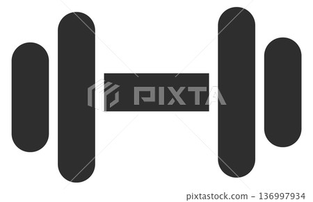 Barbell black icon. Gym symbol. Fitness sign Barbell black icon. Gym symbol. Fitness sign 136997934