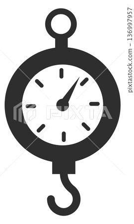 Hook scales black icon. Weight measure tool 136997957