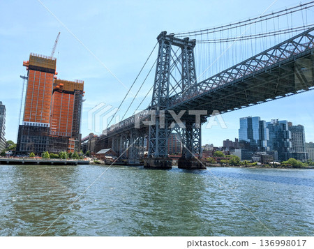 曼哈頓大橋和東河城市景觀，協助紐約旅遊和商業推廣 136998017