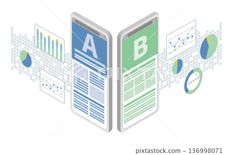 Image of AB testing comparing on a smartphone Image of AB testing comparing on a smartphone 136998071