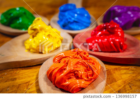 Orange lumps on a scoop 136998157