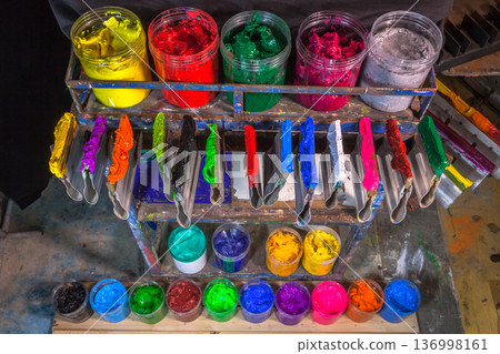 store of plastisol ink 136998161