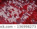 Sequin fabric macro texture, color shiny carnival background 136998273