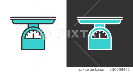 Baby weight scale icon 136998491
