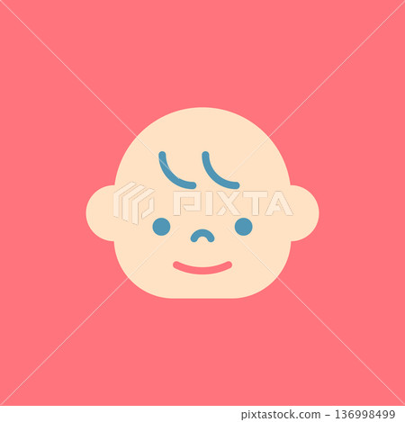 嬰兒臉圖示 嬰兒臉圖示 136998499