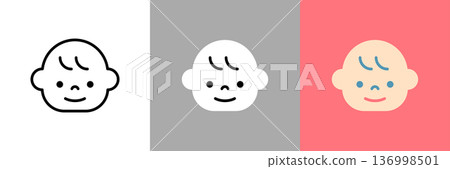 baby face icon baby face icon 136998501