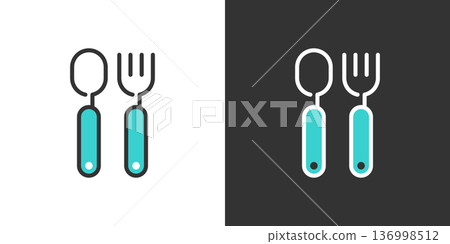 湯匙和叉子的圖標 136998512