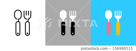 湯匙和叉子的圖標 136998513