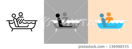 Icon of taking a bath while being cared for Icon of taking a bath while being cared for 136998555