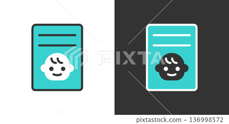 Mother and child handbook icon 136998572