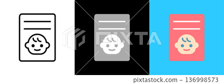 Mother and child handbook icon Mother and child handbook icon 136998573