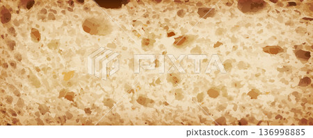 Bread slice macro texture, baked dough pattern. White bread loaf cut close up, wheat toast slice 136998885