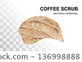 Coffee Scrub Smear Isolated, Body Peeling Cream Sample 136998888
