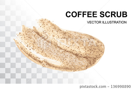 Coffee Scrub Smear Isolated, Body Peeling Cream Sample Coffee Scrub Smear Isolated, Body Peeling Cream Sample 136998890
