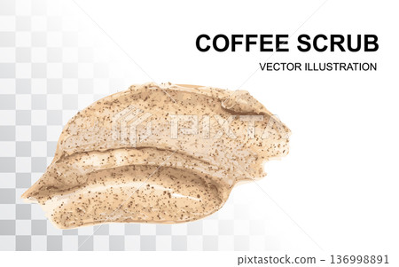 Coffee Scrub Smear Isolated, Body Peeling Cream Sample Coffee Scrub Smear Isolated, Body Peeling Cream Sample 136998891