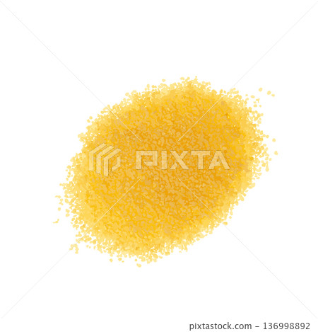 Couscous pile, dry cuscus, raw kuskus, uncooked cous cous or semolina granules on white Couscous pile, dry cuscus, raw kuskus, uncooked cous cous or semolina granules on white 136998892