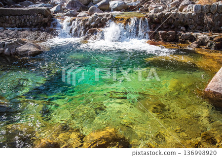 "Cooling Off Scenery" Emerald Green Mountain Stream (Asake Valley, Komono Town, Mie County, Mie Prefecture) 136998920