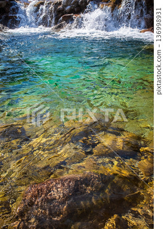 "Cooling Off Scenery" Emerald Green Mountain Stream (Asake Valley, Komono Town, Mie County, Mie Prefecture) 136998931