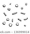 Black and white line art illustration of scattered candy, hearts and sweet elements. Hand drawn dessert icons in ink style for seamless patterns, Valentine designs, packaging and festive prints. Black and white line art illustration of scattered candy, hearts and sweet elements. Hand drawn dessert icons in ink style for seamless patterns, Valentine designs, packaging and festive prints. 136999014