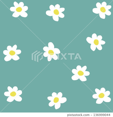小花圖案與綠色背景 136999044