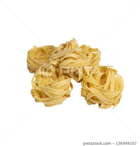 uncooked tagliatelle pasta 136999107