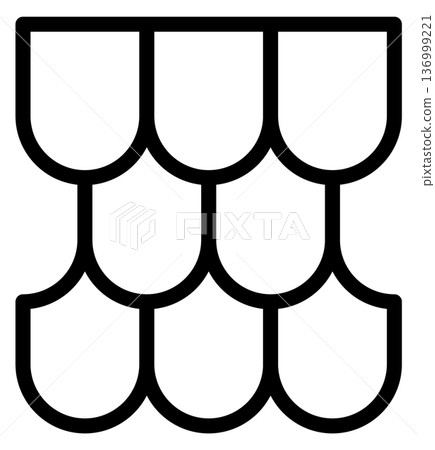 Roof tiling line icon. Ceramic tile symbol 136999221