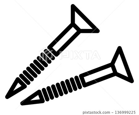 Screws line icon. Construction symbol. Industrial sign 136999225