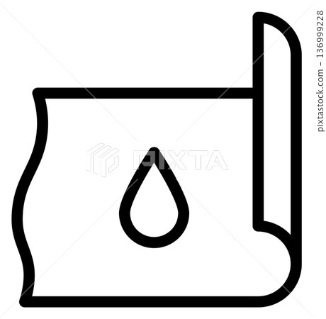 Waterproof material line icon. Building construction symbol Waterproof material line icon. Building construction symbol 136999228