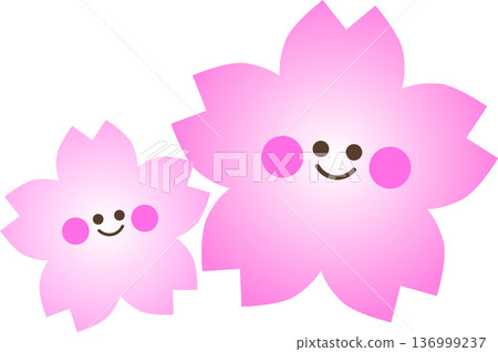 Cute cherry blossoms (large and small/gradation) Cute cherry blossoms (large and small/gradation) 136999237
