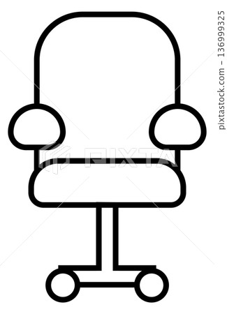 Computer chair line icon. Office job symbol Computer chair line icon. Office job symbol 136999325