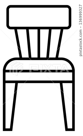 Wooden chair line icon. Classic home furniture 136999327