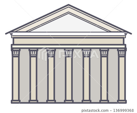 Classic city building line icon. Antique architecture 136999368
