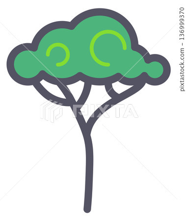 Green tree icon. Nature symbol. Forest or park sign 136999370