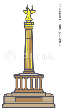 Victory column color icon. Berlin landmark symbol 136999377