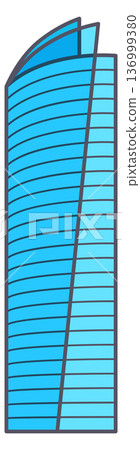 Glass tower icon. High skyscraper building symbol Glass tower icon. High skyscraper building symbol 136999380