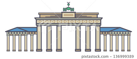 Brandenburg gate line icon. German landmark symbol 136999389