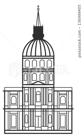 Italian architecture icon. European landmark line symbol Italian architecture icon. European landmark line symbol 136999405
