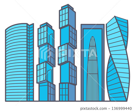 Moscow city skyscrapers. Modern high buildings icon 136999440