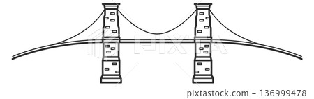 American bridge logo. Famous stone architecture icon 136999478