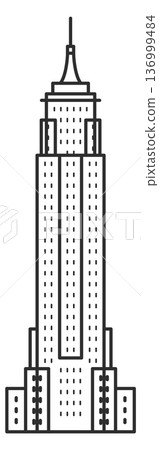 High skyscraper line icon. Urban business building High skyscraper line icon. Urban business building 136999484