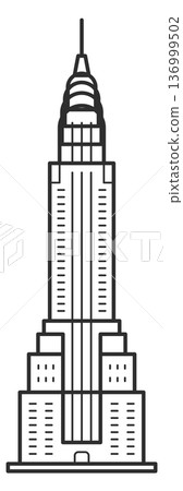 New york skyscraper line icon. Famous building New york skyscraper line icon. Famous building 136999502
