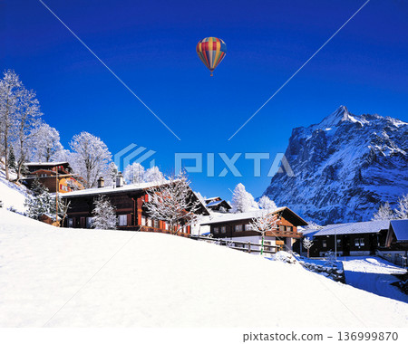 格林德瓦仲冬時節的白霜景觀 136999870