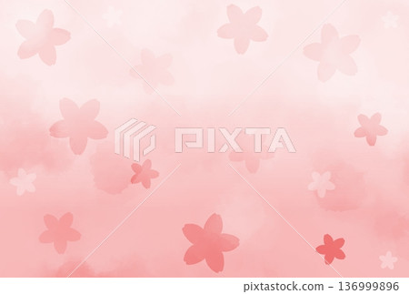 背景是盛開的粉紅色櫻花。 背景是盛開的粉紅色櫻花。 136999896