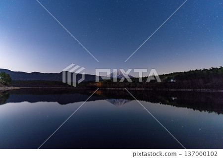 （山梨縣）從西湖眺望星空和富士山 137000102