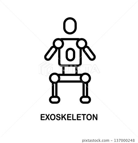 Exoskeleton icon. Exoskeleton linear symbol design from Future technology collection. 137000248