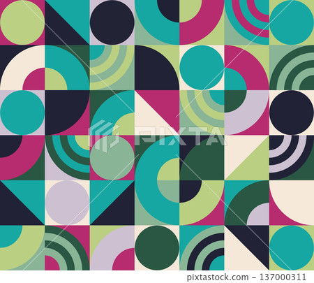 Futuristic geometric pattern in cyberpunk shades with abstract shapes. Eps 10 Futuristic geometric pattern in cyberpunk shades with abstract shapes. Eps 10 137000311