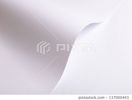 White curved paper wave minimal abstract composition. Soft gradient shadow on smooth surface. Modern neutral backdrop design concept.. 137000403