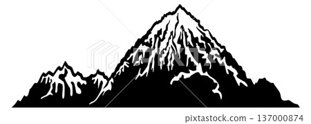 Alpine black icon. Geology sign. Rock ground Alpine black icon. Geology sign. Rock ground 137000874